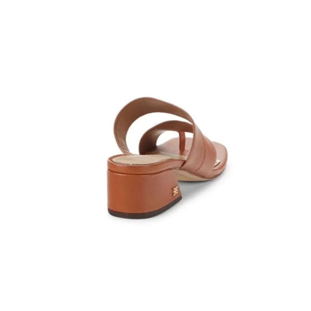 NIB Sam Edelman 6M Leather Toe Loop Ginger Brown Prague Slip On Sandal - Picture 3 of 4